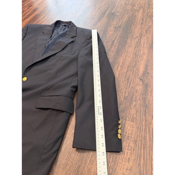 Brooks Brothers Loro Piana Blazer Men 44R Black Wool Country Club Gold Button - Picture 5 of 9